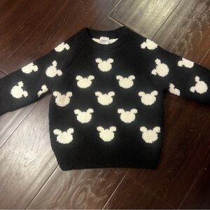 Hanna Andersson Toddler 3T Cozy Oversized Black & White Mickey Disney Sweater
